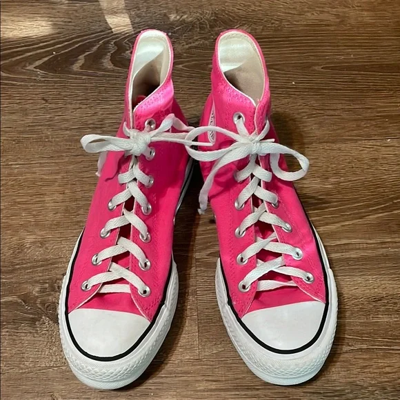 Women’s Converse Pink High-Top Platform Sneakers Sz 8/EU 39 - Picture 1 of 12